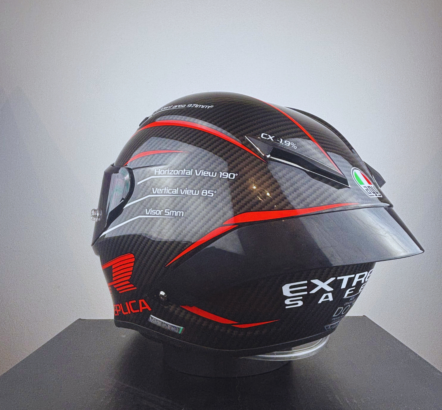 Casco Style AGV Red Racing Replica